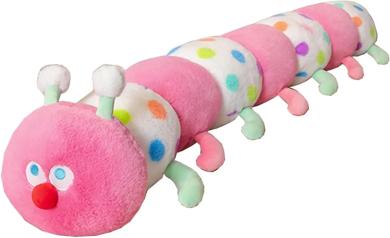 Home Decoration Christmas Birthday for Kids Adults (Pink$35 inch) Hofun4U Caterpillar Stuffed Long Plush Pillow farsighted skepticism - 