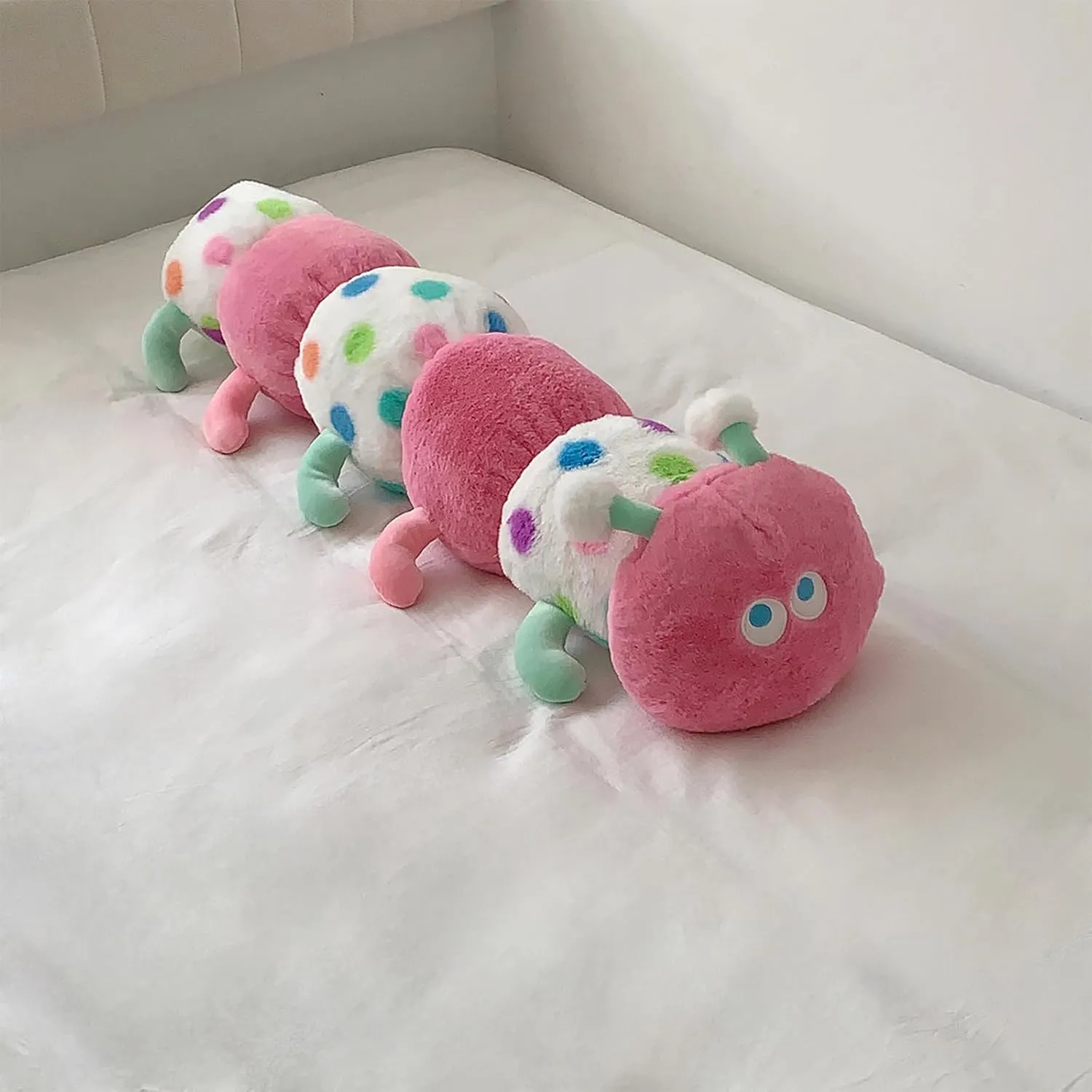 Home Decoration Christmas Birthday for Kids Adults (Pink$35 inch) Hofun4U Caterpillar Stuffed Long Plush Pillow farsighted skepticism - 