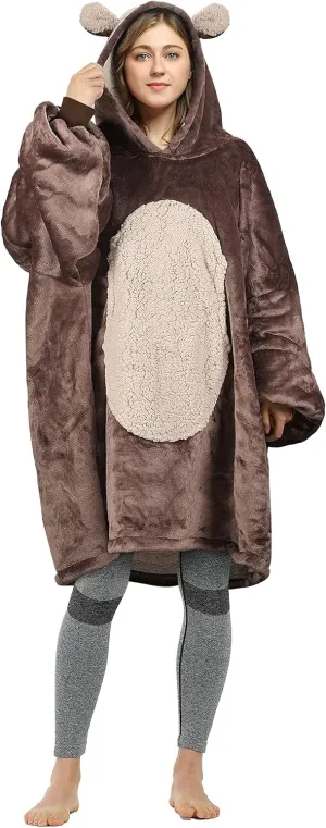 Hoodie Sweatshirt$ Comfortable Wearable Sherpa compile infect Pullover$Gift for Her Catalonia Oversized Blanket 