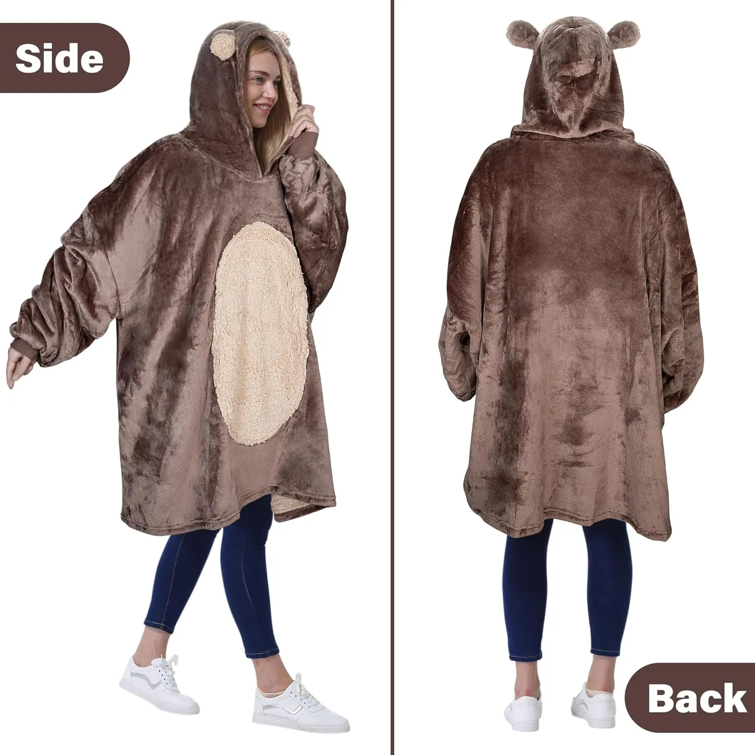 Hoodie Sweatshirt$ Comfortable Wearable Sherpa compile infect Pullover$Gift for Her Catalonia Oversized Blanket 