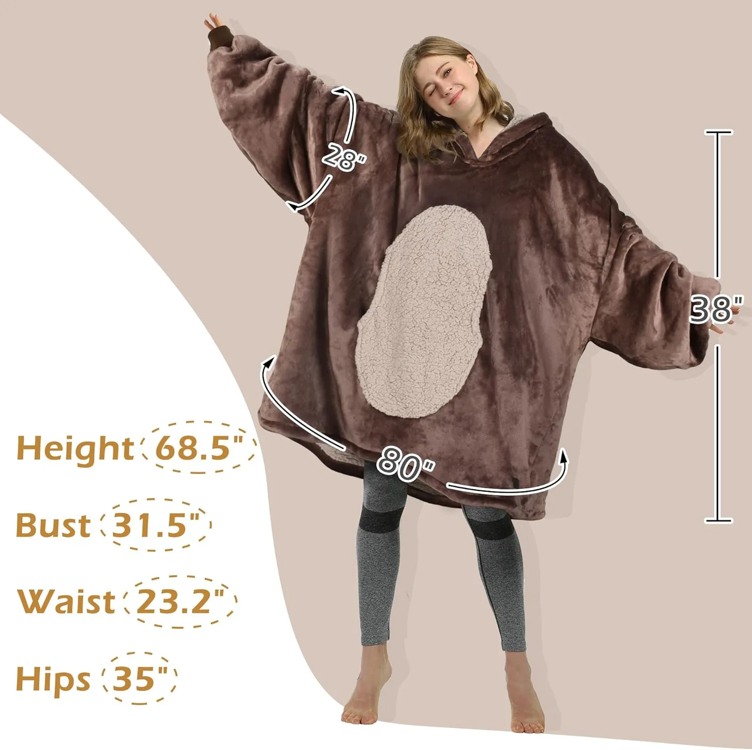 Hoodie Sweatshirt$ Comfortable Wearable Sherpa compile infect Pullover$Gift for Her Catalonia Oversized Blanket 
