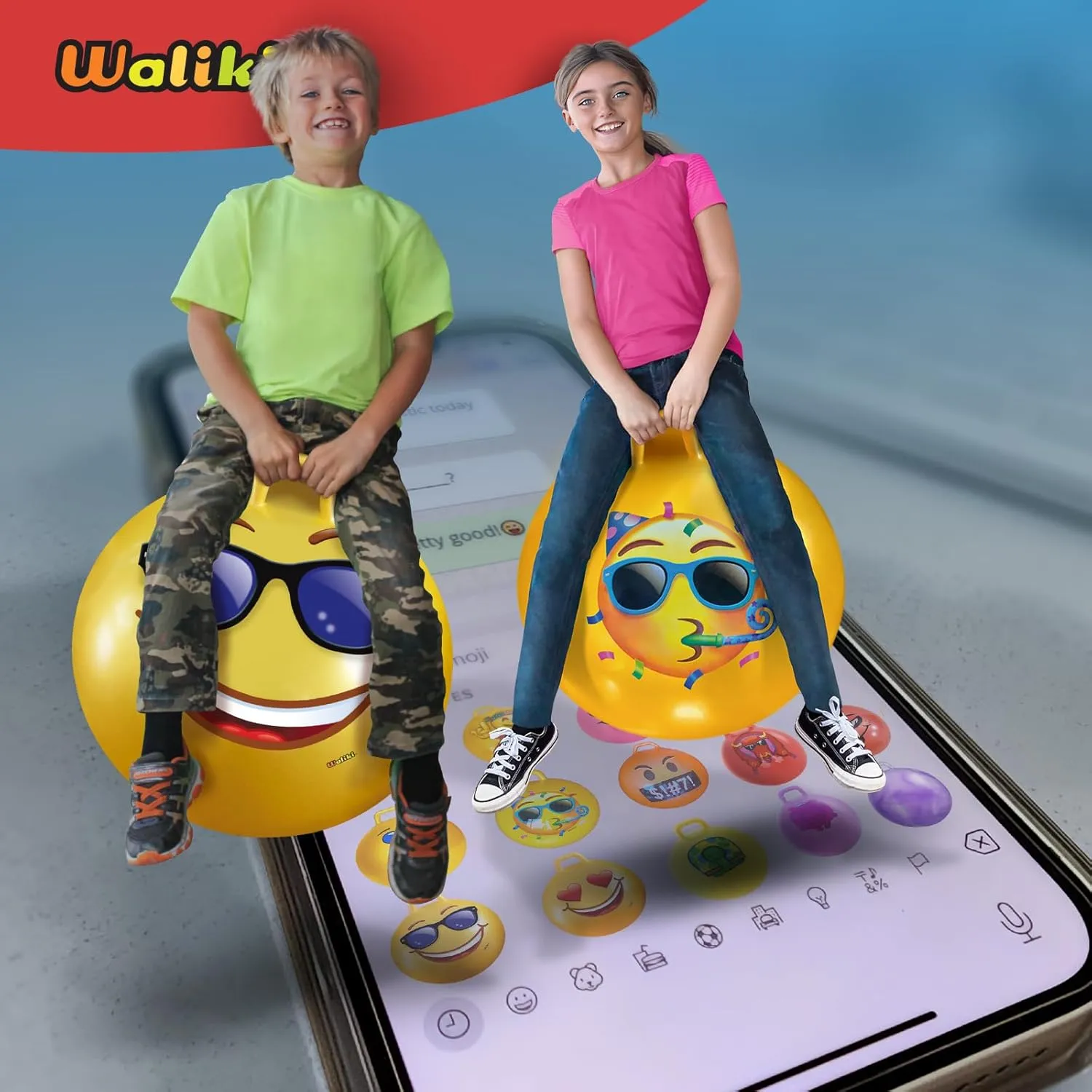 Hopping Ball | Bouncy Ball Field Day curriculum 22"/55CM WALIKI Hopper Ball for Teens Ages: 10-15 | Hippity Hop | Jumping 