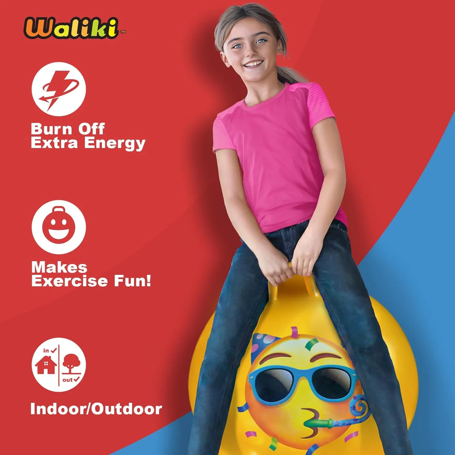 Hopping Ball | Bouncy Ball Field Day curriculum 22"/55CM WALIKI Hopper Ball for Teens Ages: 10-15 | Hippity Hop | Jumping 