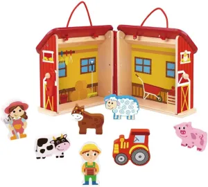 Horse, Sheep, Pig, Tractor, Easy Portability, Role- Playing, Pretend Play, Gift for Boys Girls 3  TOYSTER'S Foldable Farm compressible Station Play Set for Kids, with Barn, Farmer, Donkey, Cow, 