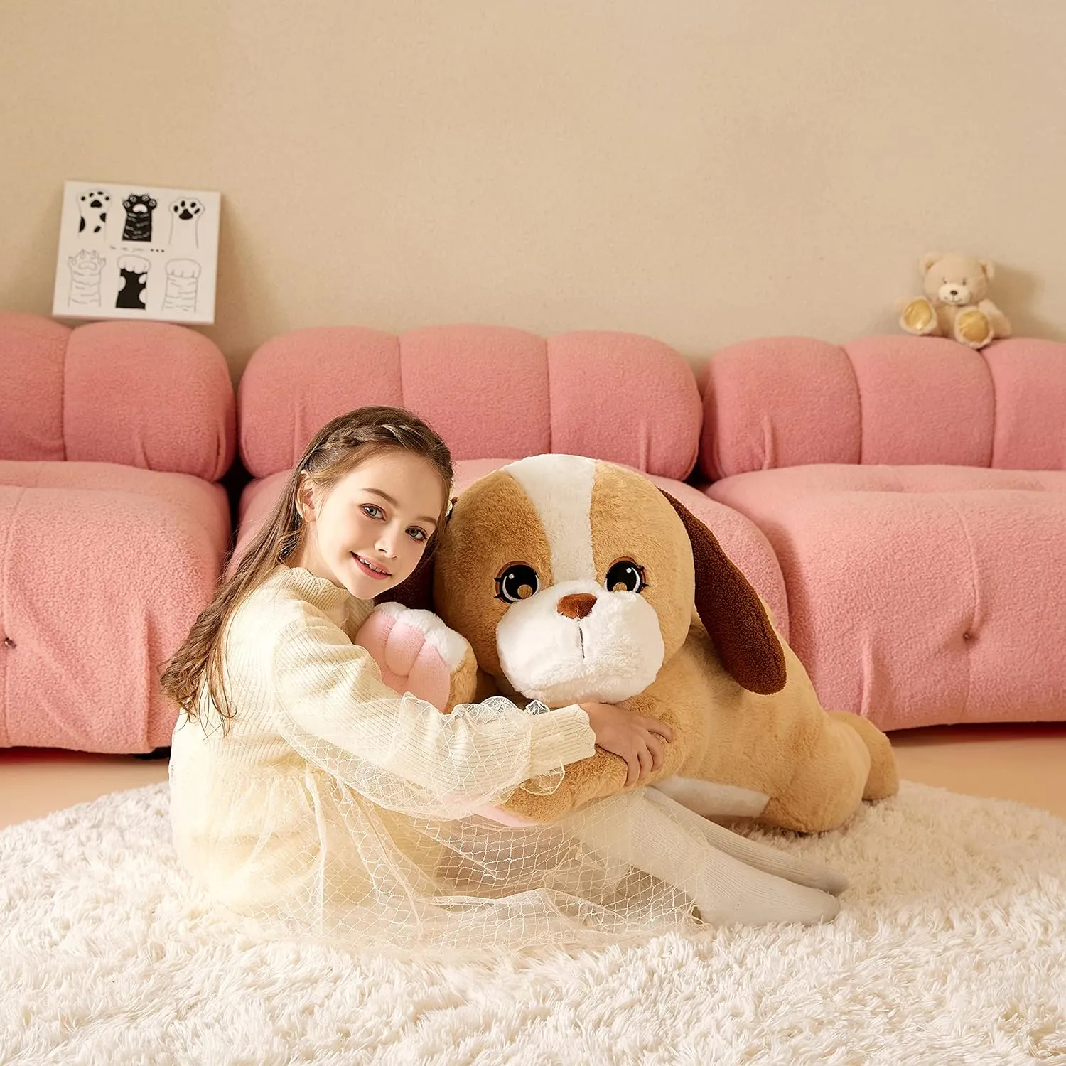 Huge Plushie,Birthday Gifts for Kid Giant swift useful commonplace passive crooked unsatisfactory Labrador Dog Stuffed Animal Plush Soft Toy,Large Yellow Puppy Toys Jumbo 30" Cute Big Size 