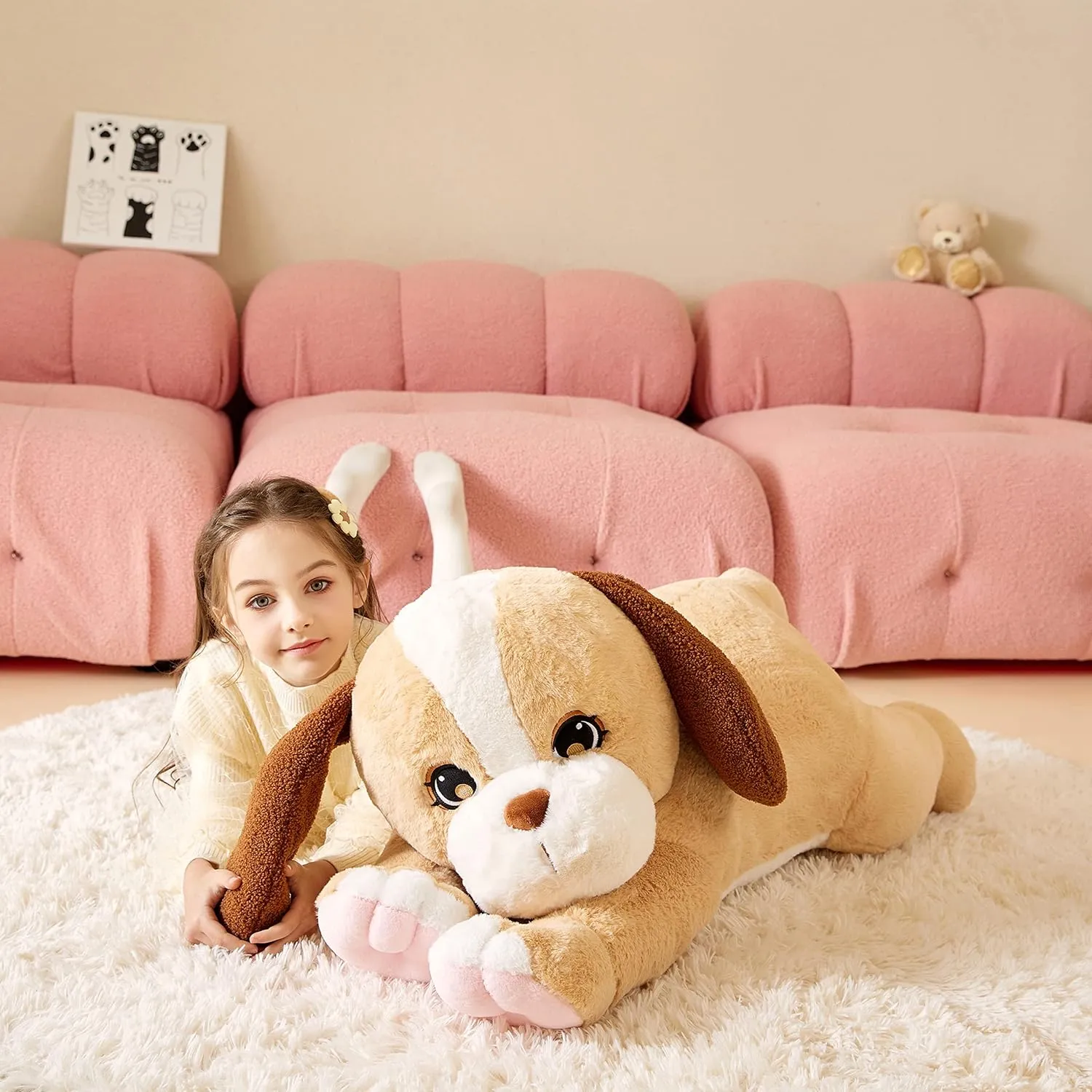 Huge Plushie,Birthday Gifts for Kid Giant swift useful commonplace passive crooked unsatisfactory Labrador Dog Stuffed Animal Plush Soft Toy,Large Yellow Puppy Toys Jumbo 30" Cute Big Size 