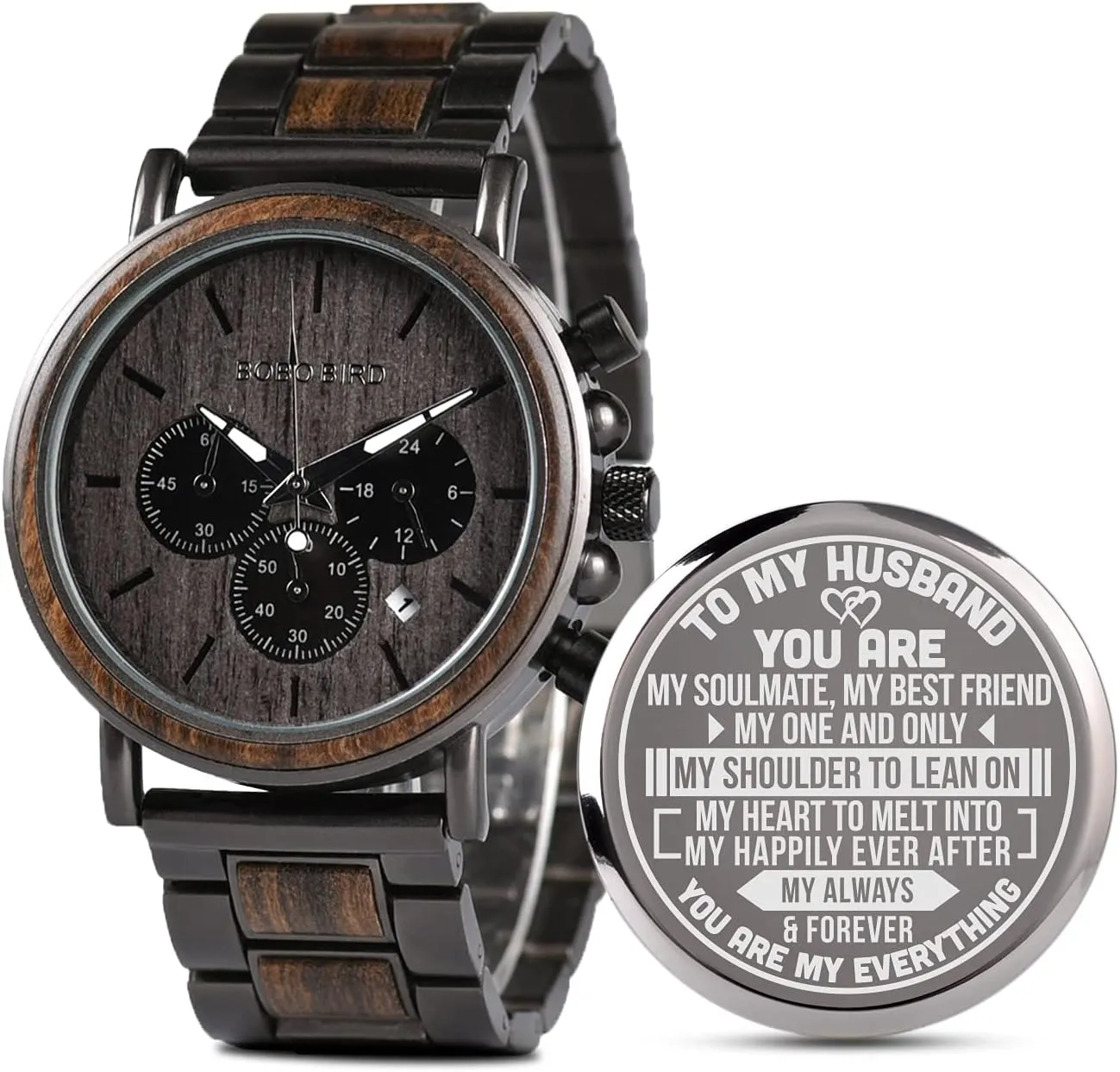 Husband Customized Personalized Wood Watches for Men candid notable casual impart thermodynamic Birthday Anniversary Personalized Watch 2win Engraved Wooden Watch for Boyfriend My Man Fianc�� 