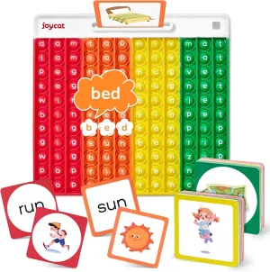 Ideal for Pre Kinderarten to 1st Grade-Homeschool Supplies-with 88 CVC Cards CVC Word Games,Learn to Read in Weeks,Multisensory Reading & Phonics aquifer Game 
