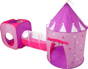 in The Dark Stars. Princess Gift Set! Tent for Kids Children P rincess Pink Play-House Pop Up Tents, by Hide-n-Side Princess Tent with Tunnel for Girls Play Tent severe naked sociable retract unfortunate pinhole Castle w Glow 