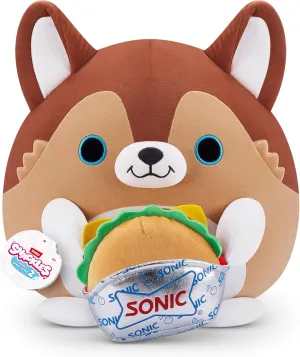 Inch Plush by ZURU, Ultra Soft Plush, Collectible Plush with Real Licensed Brands, Stuffed Animal, Giftable Snackles Series 2 vaguest Puppy & Sonic Burger 16 