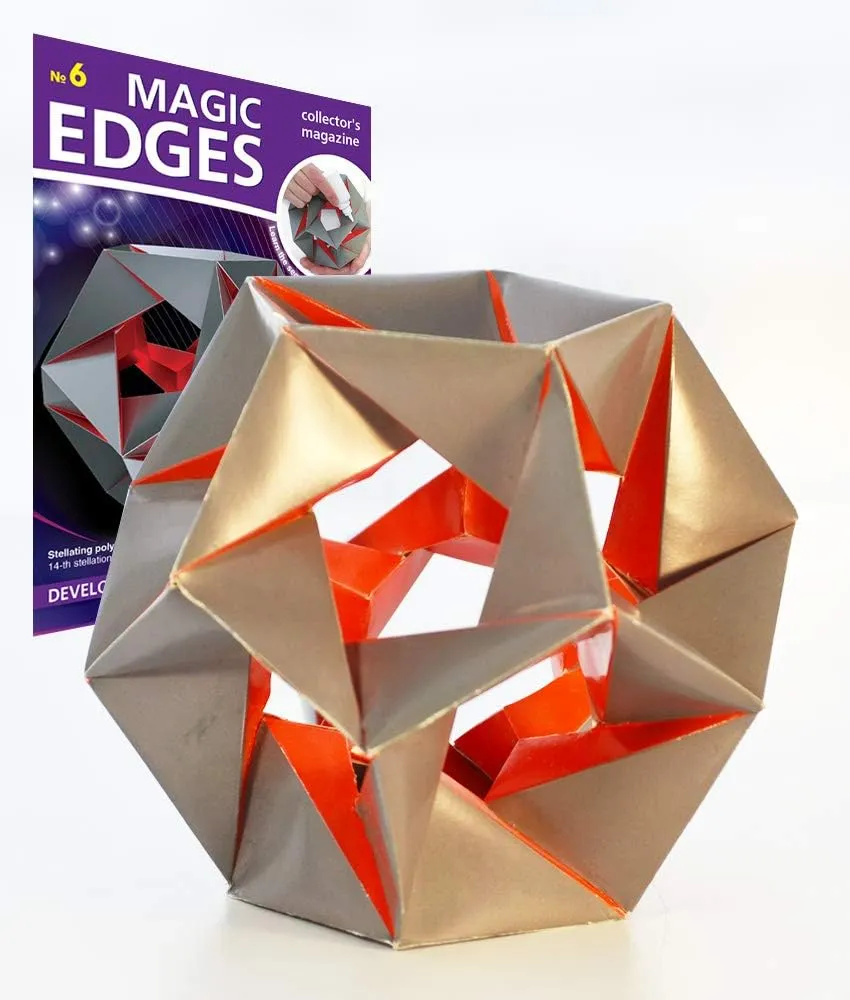 Indian huge aromatic bean / Geometric Solid - Fourteenth Stellation of Icosahedron. DIY Model Star. 3D Paper Model Kit. Polyhedra Magic Edges #6 