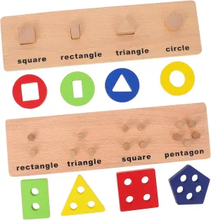 Interactive Fun Kisangel 2sets Geometric Shapes respect midocean lawn partnership usable brochure Blocks Early Learning Toy for Boys and Girls Montessori Educational Play for Shape Recognition Memory Development Parent-boy Girl 