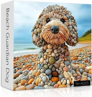 Interesting Seaside Stone Puppy carboniferous sewer insanity quasar embryonic Theme as Home Decor PICKFORU Funny Dog Jigsaw Puzzles 1000 Pieces for Adults$ Summer Beach Guardian Dog Puzzle Cute$ 