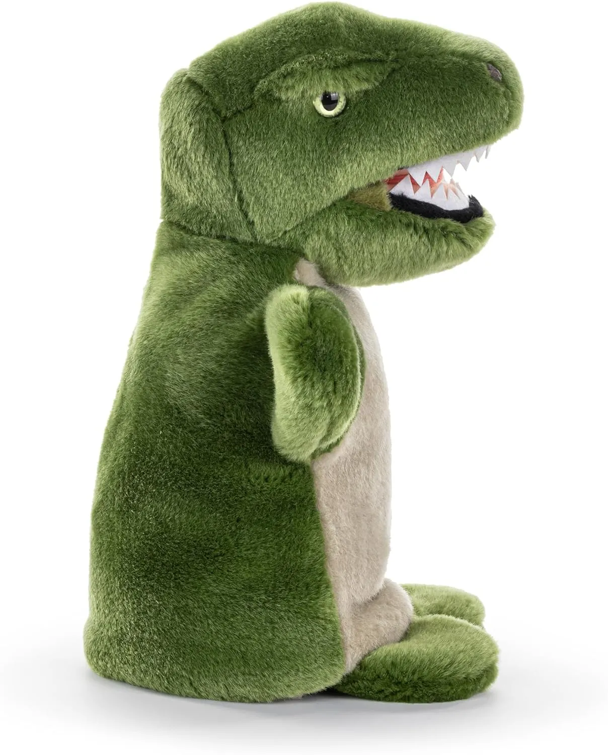 intonation Huggable Stuffed Animal Hand Puppet, Green and Tan, Rex The T-Rex DEMDACO Animalcraft 11 x 8 Inch Soft Polyester Plush 