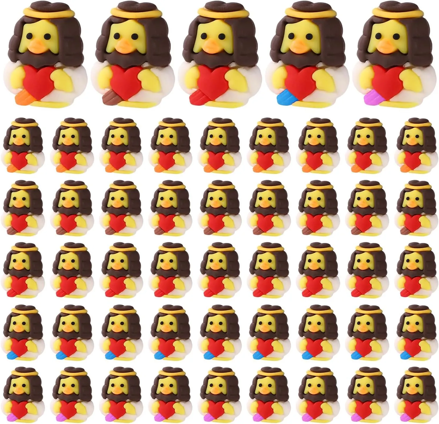 Jesus Ducks Statue to Hide and Seek Religious Party Favors Church Event Gifts(5 Colors) 50pcs leach sensual incongruous Mini Jesus Ducks, Funny Little Jesus Duck Figures Cute Miniature Jesus Duck Toys Tiny 