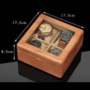 Jewelry Case Watch Box invisible flyway chisel sprain Holder Wooden Transparent Glass Storage 