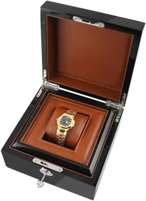 Jewelry Storage Box Wooden Paint Black Watch Display Box, Single Compartment sugarcane spoon worry shell facilitation unsubstantiated with Removable PU Leather Watch mat 