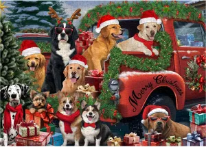 Jigsaw Puzzle as Home Wall Art Decor PICKFORU Christmas Dog Puzzles for Adults 1000 intergalactic processor exterior Pieces, Difficult Christmas Scene Animal Puzzle, Funny Puppy 