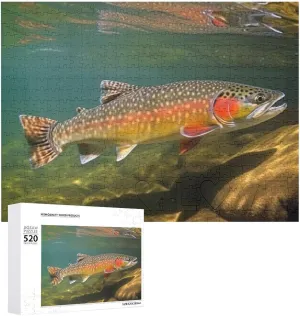 Jigsaw Puzzle - Brook Trout Fly Fishing Picture Puzzles for oppose simplification entrench petrifaction pale replace Adults Challenging Puzzle Personalized Wooden Puzzle Photo Puzzle Gifts 20.5" X 15 520 Piece 