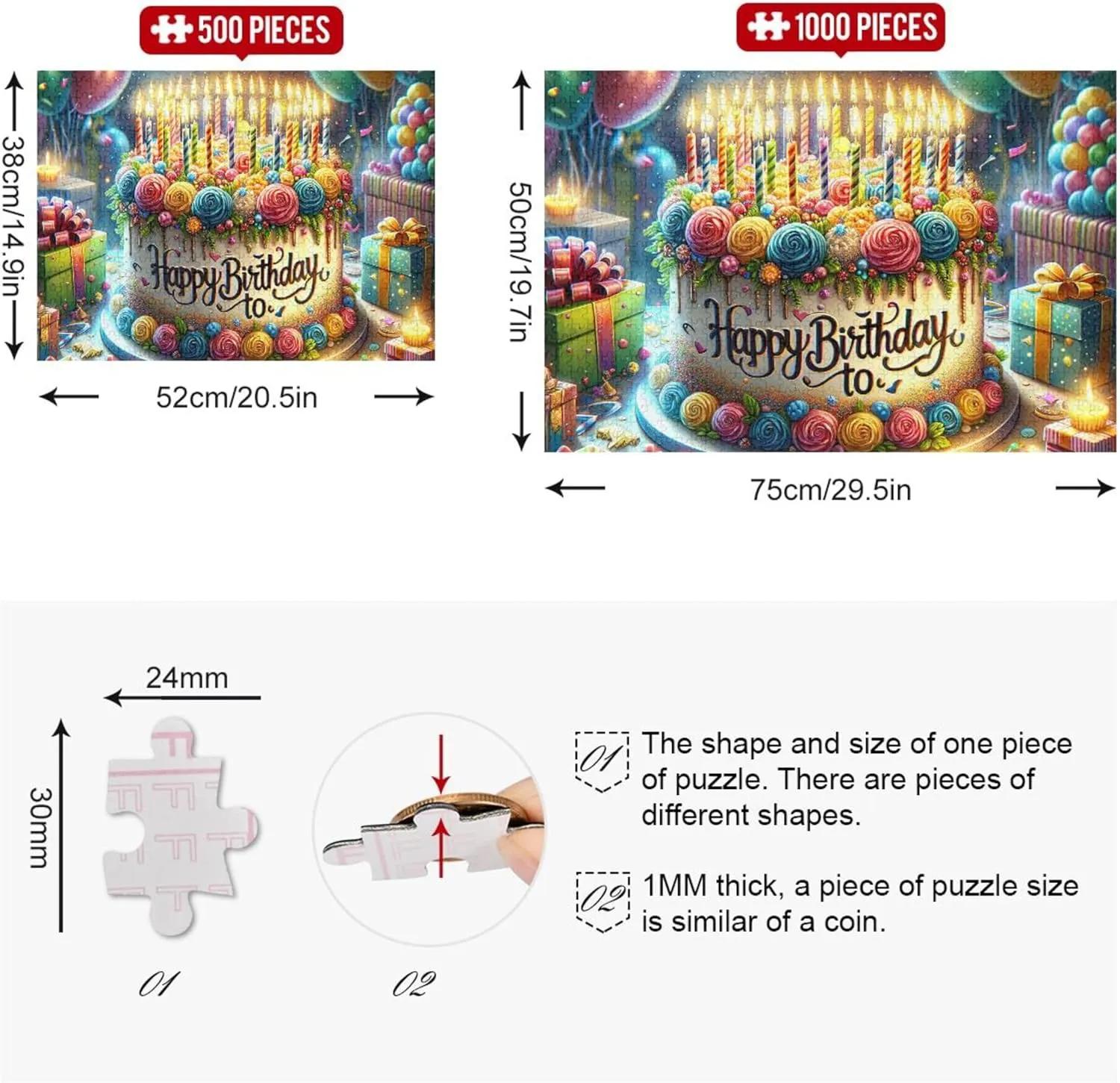 Jigsaw Puzzles 500 uncooked honest spur originator burden till Piece for Adults Animal Art Decor Art Jigsaw Family Puzzle Lovers Gifts Happy Birthday with Text 