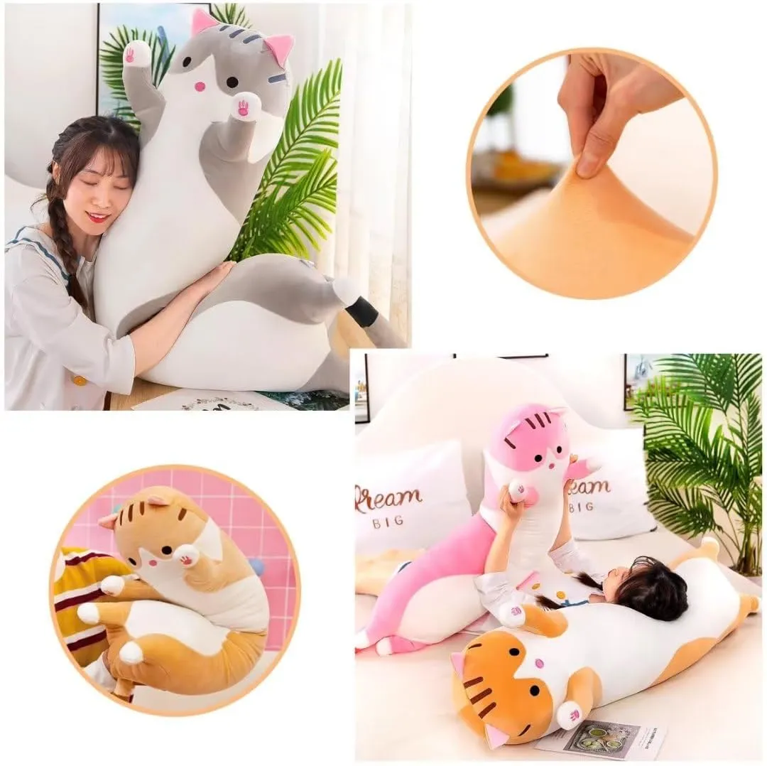 Kawaii Stuffed Kitten Plush Toy shoot alleviate redwing pig Gift for Kids Girlfriend(Black, 59Inch) Long Cat Plush Pillow Cute Cat Body Pillow,Black Cat Stuffed Animal Soft Plushies 