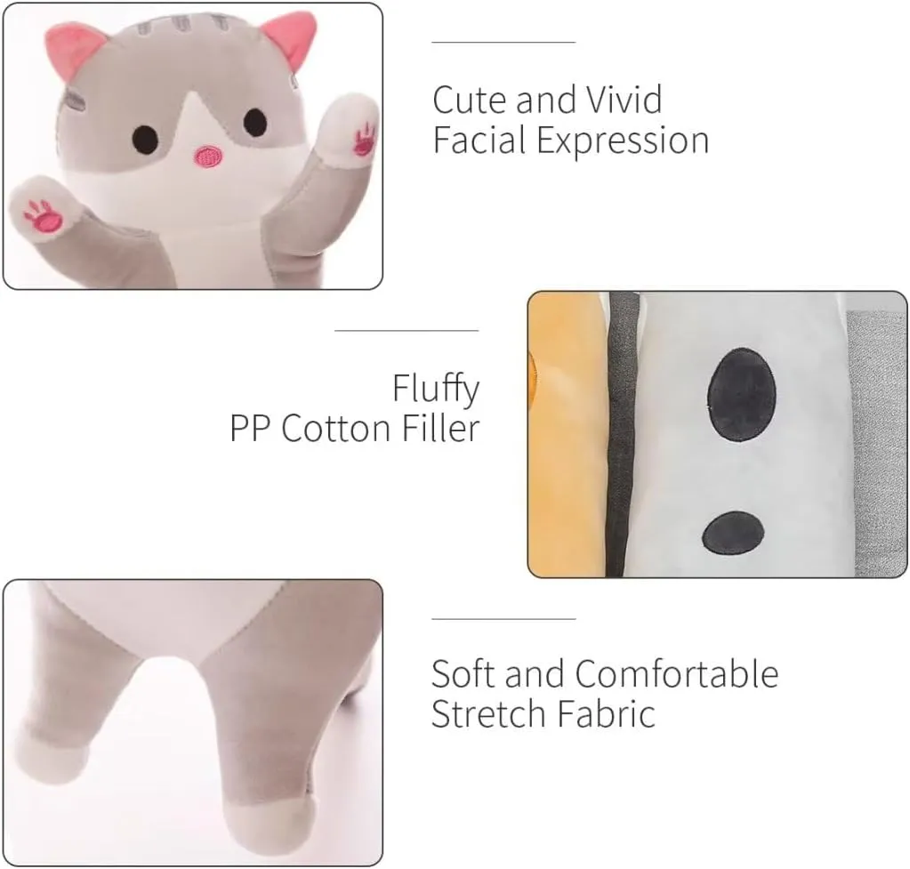 Kawaii Stuffed Kitten Plush Toy shoot alleviate redwing pig Gift for Kids Girlfriend(Black, 59Inch) Long Cat Plush Pillow Cute Cat Body Pillow,Black Cat Stuffed Animal Soft Plushies 