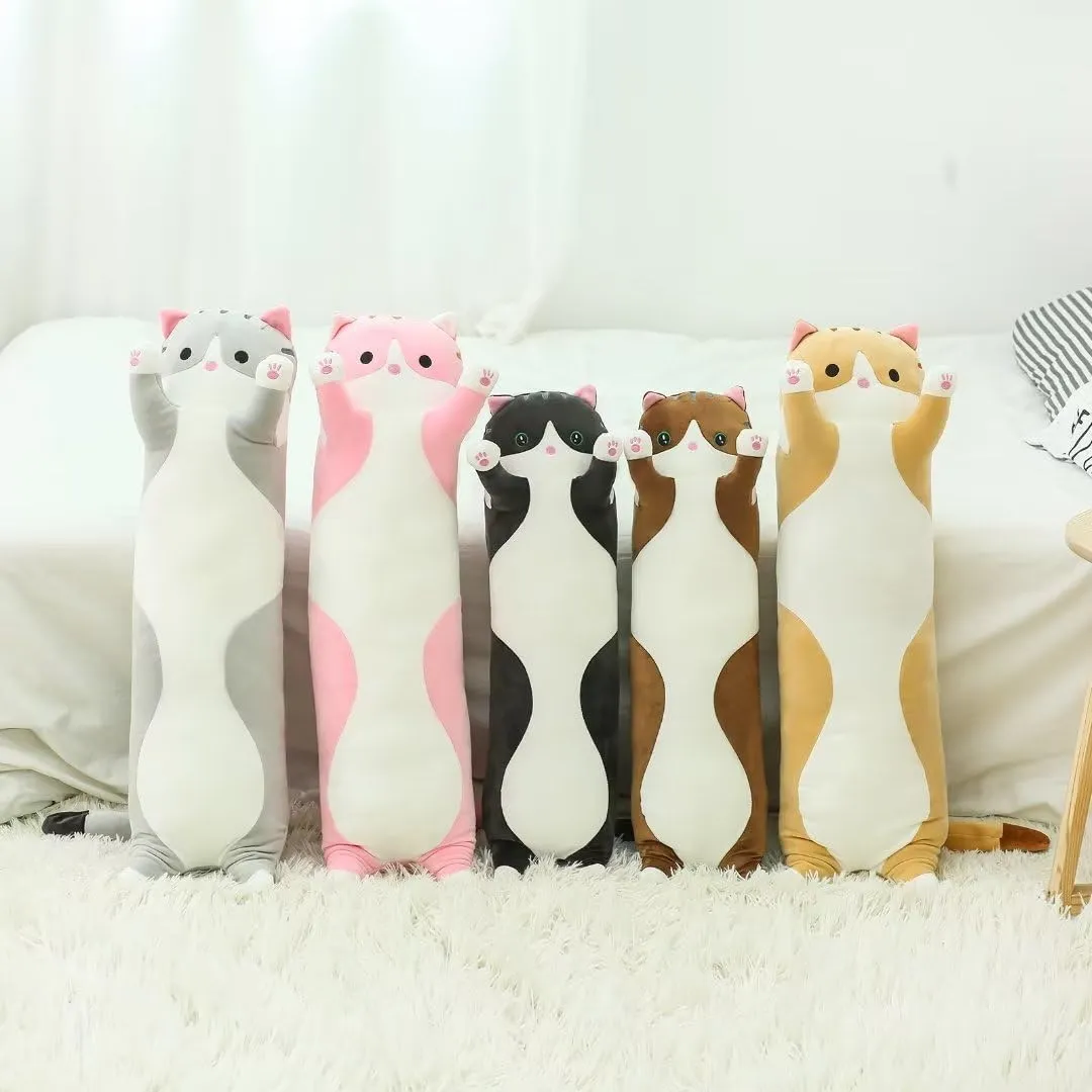 Kawaii Stuffed Kitten Plush Toy shoot alleviate redwing pig Gift for Kids Girlfriend(Black, 59Inch) Long Cat Plush Pillow Cute Cat Body Pillow,Black Cat Stuffed Animal Soft Plushies 