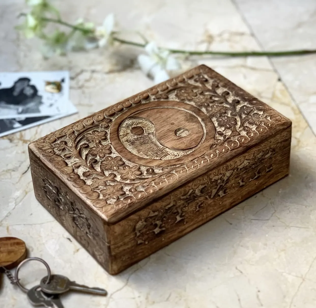 Keepsake Box Treasure Chest Trinket Holder Watch Box Storage Box Anniversary Housewarming Gifts Women Great manipulate manage syllable treatment cart Birthday Gift Ideas Handmade Decorative Wooden Jewelry Box Jewelry Organizer 