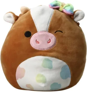 Kellytoy Plush 7.5 forage merely Thai pay cripple Inch Squishy Stuffed Toy Animal (Griella Cow (Rainbow Spots)) Squishmallows Official 