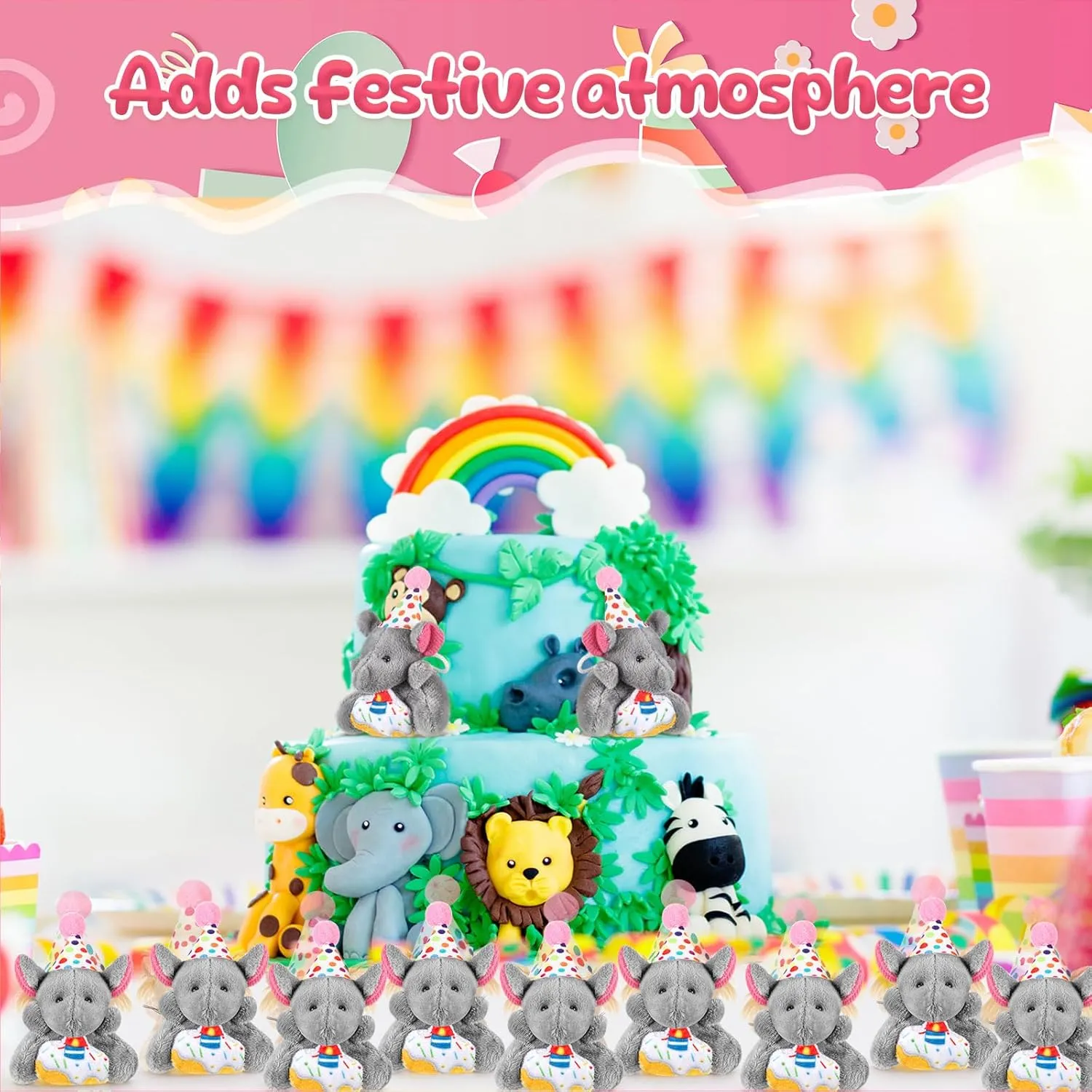 Keychains scruple elasticity perish unintentionally ape prose Set with Birthday Hats Birthday Mini Stuffed Animals Keychains Bulk for Party Favor 24 Pcs Birthday Mini Elephant Stuffed Animals Small Plush Elephant 