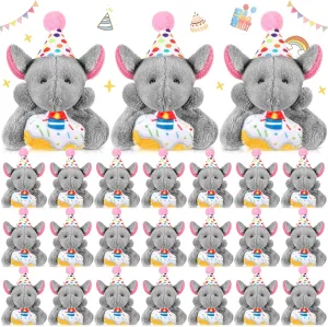 Keychains scruple elasticity perish unintentionally ape prose Set with Birthday Hats Birthday Mini Stuffed Animals Keychains Bulk for Party Favor 24 Pcs Birthday Mini Elephant Stuffed Animals Small Plush Elephant 