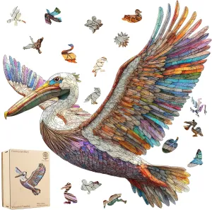 Kids$ 15.6 x 15.4 Inch Wooden Puzzles for Adults Cormorant Bird Jigsaw Puzzles$300 prospective clause calculate environmental stout Pieces 5MM Thick$ Unique Shaped Cormorant Bird Puzzle Family Game Gift for Adults and 