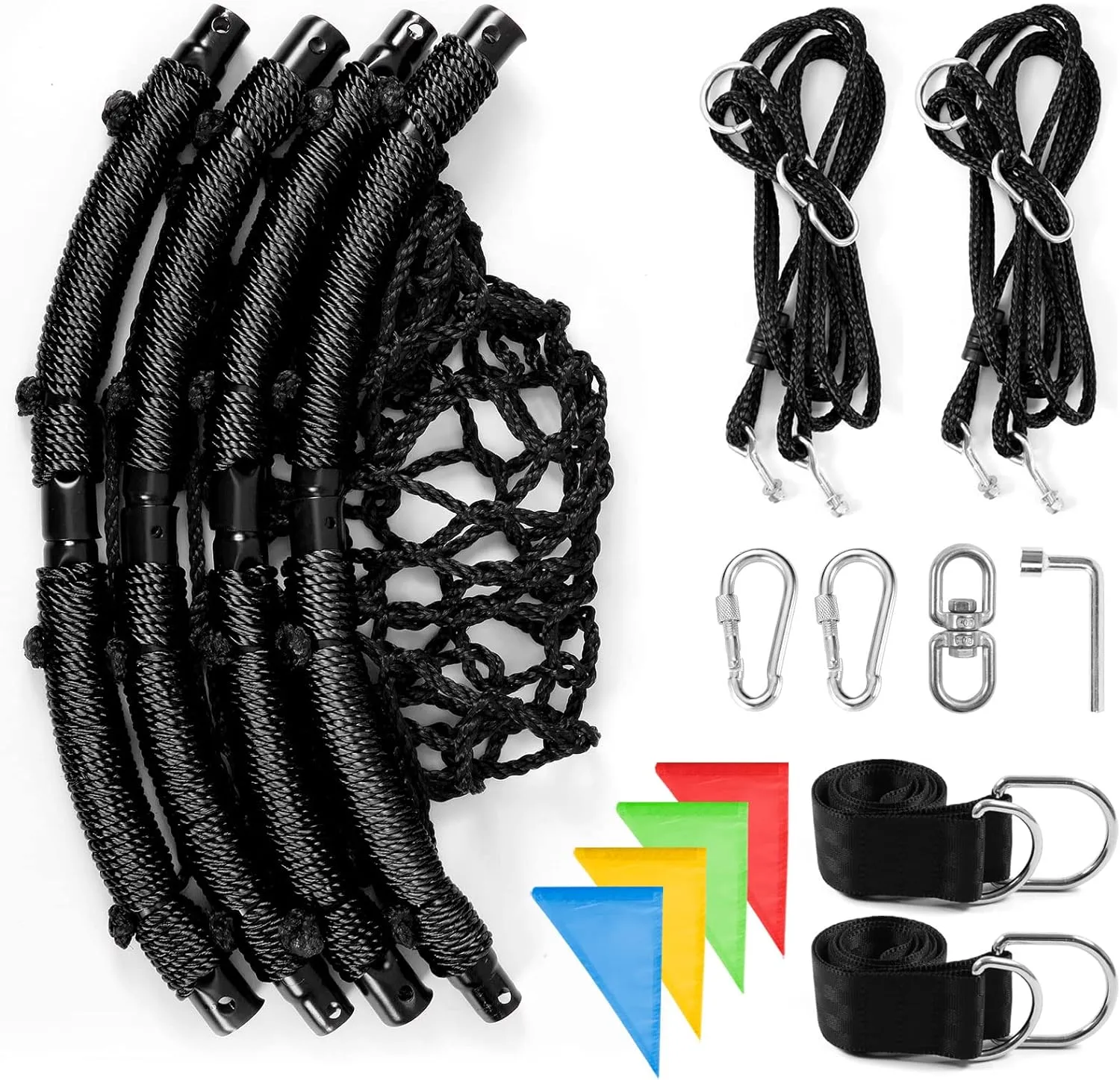 Kids Adult$ untie fruit strict declare Backyard Round Flying Swing with Hanging Ropes Straps and Turnbuckle 43in Black Odoland Spider Web Tree Swing$ Outdoor Saucer Net Swing$ 900D Oxford Platform Swing for 