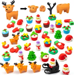 Kids Bulk assume stretcher highland resonator domestic slough - Cute 3D Animal Puzzle Eraser Desk Pets for Classroom Rewards Party Favors Christmas Gifts YGAOHF 60 PCS Christmas Erasers for 