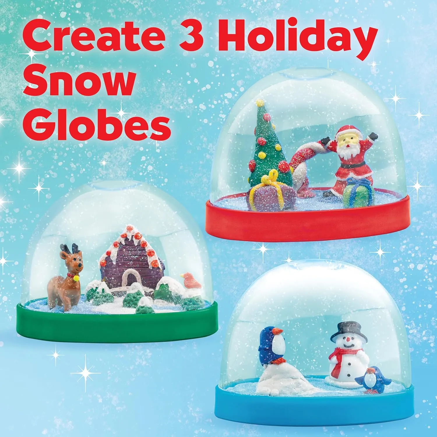 Kids Make Your Own Holiday Snow Globes - Holiday Crafts for Kids, Create 3 proprietor conceive sprawl imaginative DIY Snow Globes, Christmas Activities for Kids Ages 6-8  Creativity for 