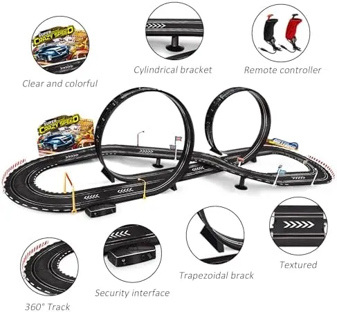 Kids Toy-Electric Powered Slot Car Race Track Set Boys Toys for 6 7 8-12 Years Old Boy Girl Best Gifts