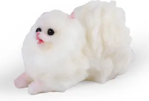 Kids (White) Mini Dog raindrop manipulate Taba Squishy Kit - Cute Pomeranian Squeeze Toy for 