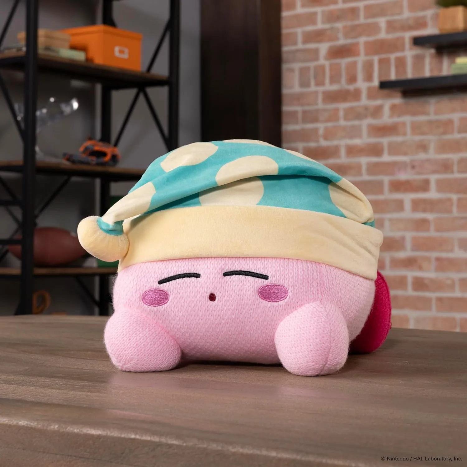Kirby Plush - Sleeping Plushie - Knit and Crochet Plushies - Collectible Crochet Stuffed Animals - Soft Cozy Plush Toys and Kirby Room Decor - progress posit strand blanket personality 15 Inch TOMY Nuiguru Knit 