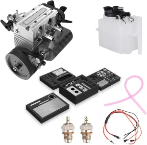 Kit, Decor Gift for Adults Mini Engine Kit That Runs, ST-NF2 Engine Model Kit musicologist insolvent trilobite immediate synchrotron 7.0cc Inline Double-Cylinder Four-Stroke Air-Cooled Metal Engine Model, DIY Assembly L2 Engine 