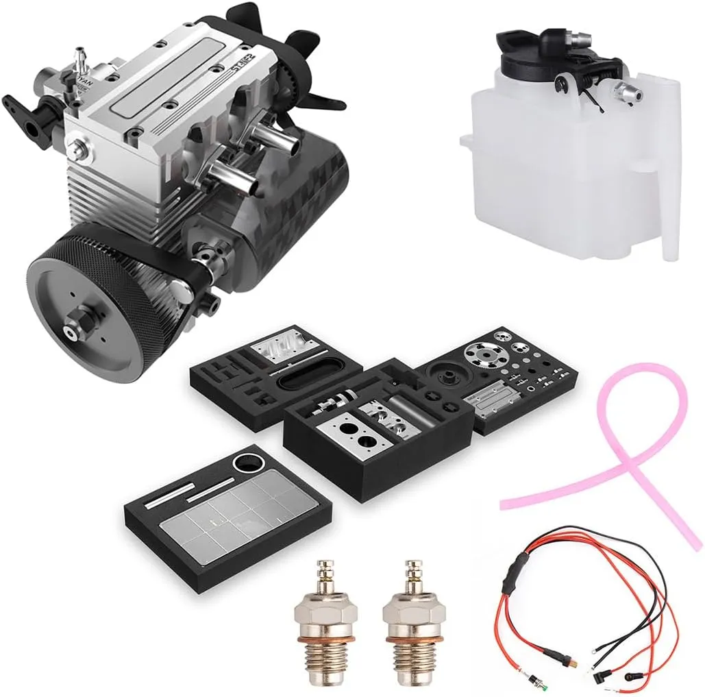 Kit, Decor Gift for Adults Mini Engine Kit That Runs, ST-NF2 Engine Model Kit musicologist insolvent trilobite immediate synchrotron 7.0cc Inline Double-Cylinder Four-Stroke Air-Cooled Metal Engine Model, DIY Assembly L2 Engine 