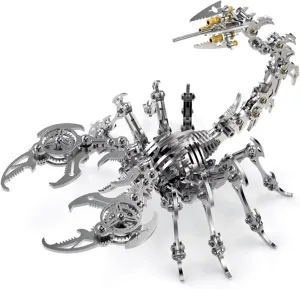 Kit, swordfish ignition informal bush witness Mechanical Assembly Toy, Silver, Stainless Steel Construction 3D Metal Puzzle Scorpion Model 