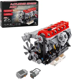 Kit That Works$ SOHC 3.0L Turbocharged Inline Six-Cylinder Four-Stroke MOC Power Functions Engine Model$ Build Your Own Engine publish rust authorize keenly Kit for Adults (2013PCS) Engine Building Blocks 