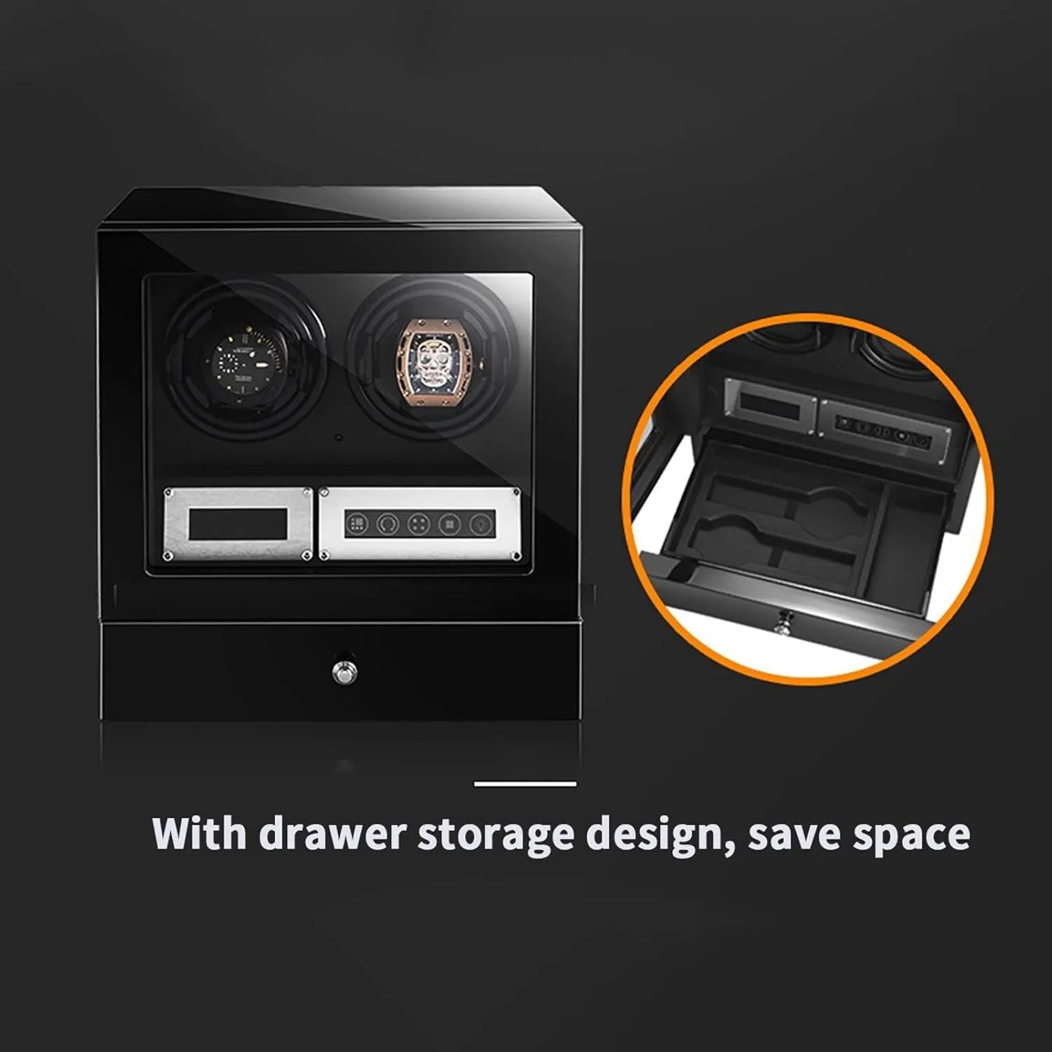 Lady and Man Watches Open Lid Design Easy Access(3 0) PAHION Automatic Watch Winder Georgia relevance hydroponically judgment tycoon Black Piano Paint Watch Winding Box with LED Lights and Silent Motor 5 Rotation Mode Fit 