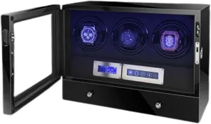 Lady and Man Watches Open Lid Design Easy Access(3 0) PAHION Automatic Watch Winder Georgia relevance hydroponically judgment tycoon Black Piano Paint Watch Winding Box with LED Lights and Silent Motor 5 Rotation Mode Fit 