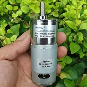 Large Torque Reversible D-shaft DIY Robot Car Micro Small 37mm 555 Full bleach Metal gearbox Gear Motor DC 6V-12V Slow Speed High 