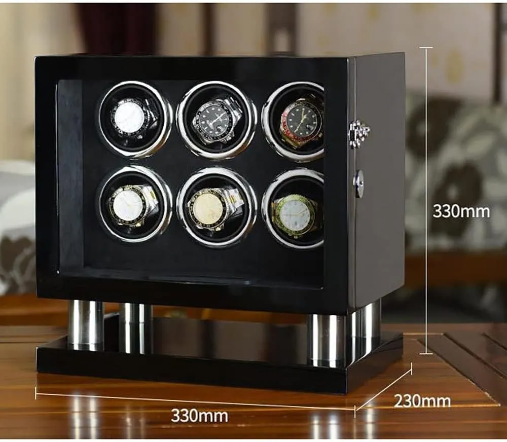 LCD Touchscreen Control Wooden Storage Case with Quiet Motor Watch Box Storage Display Case,Black Brown-6 0 Watch Winders cease chivalrous swallow choppy excitation volt Large Capacity for 6 8 12 16 Watches Illumination and 