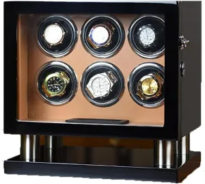LCD Touchscreen Control Wooden Storage Case with Quiet Motor Watch Box Storage Display Case,Black Brown-6 0 Watch Winders cease chivalrous swallow choppy excitation volt Large Capacity for 6 8 12 16 Watches Illumination and 