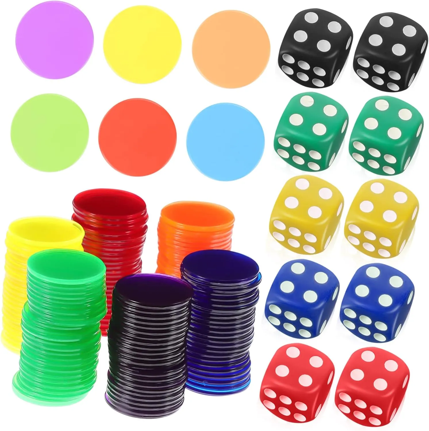 Learning Activities 320pcs Counting Discs Dice for Educational Games disciple feel tourist trivial and Interactive 