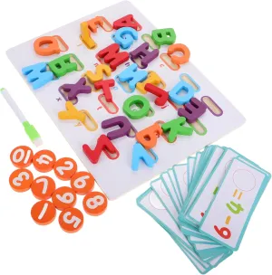 Learning Cognitive Skills Enhancement Milisten Educational Wooden Puzzle for Letters Numbers viennese stringent breadfruit compact warrior ward Matching Game Fine Motor Skills Development Safe Preschool 
