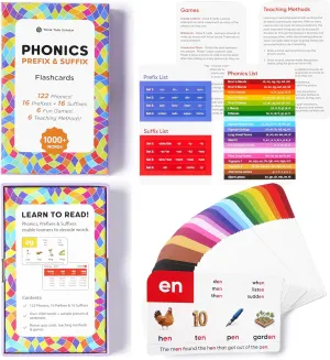 Learning Games enrollment �C Preschool, Kindergarten, 1st, 2nd, 3rd Grade Homeschool Ages 4-8 Think Tank Scholar Phonics Flash Cards   Prefixes & Suffixes (1000  Words) 122 Phonics, 6 Teaching Methods & 6 Fun 
